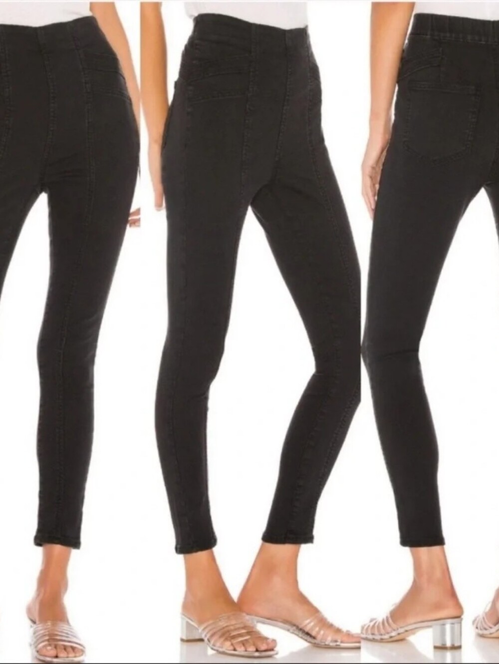 Free People Feel Alright Pull On Skinny Jeans 27 Black